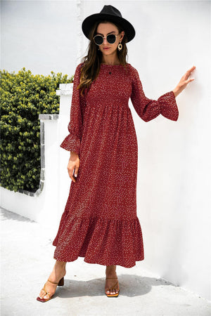 Vacation OOTD Puff Sleeve Maxi Dress - MXSTUDIO.COM