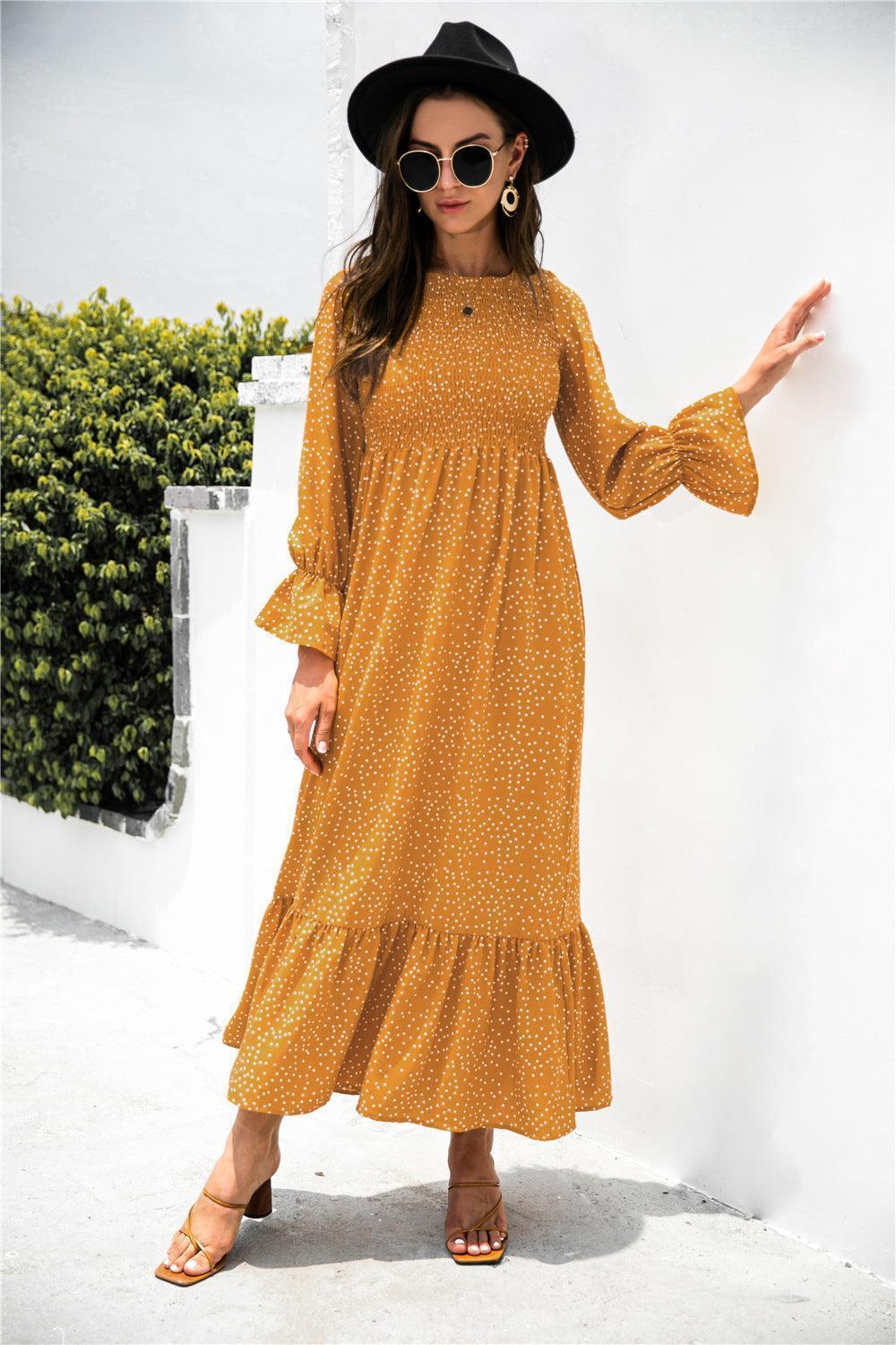 Vacation OOTD Puff Sleeve Maxi Dress - MXSTUDIO.COM