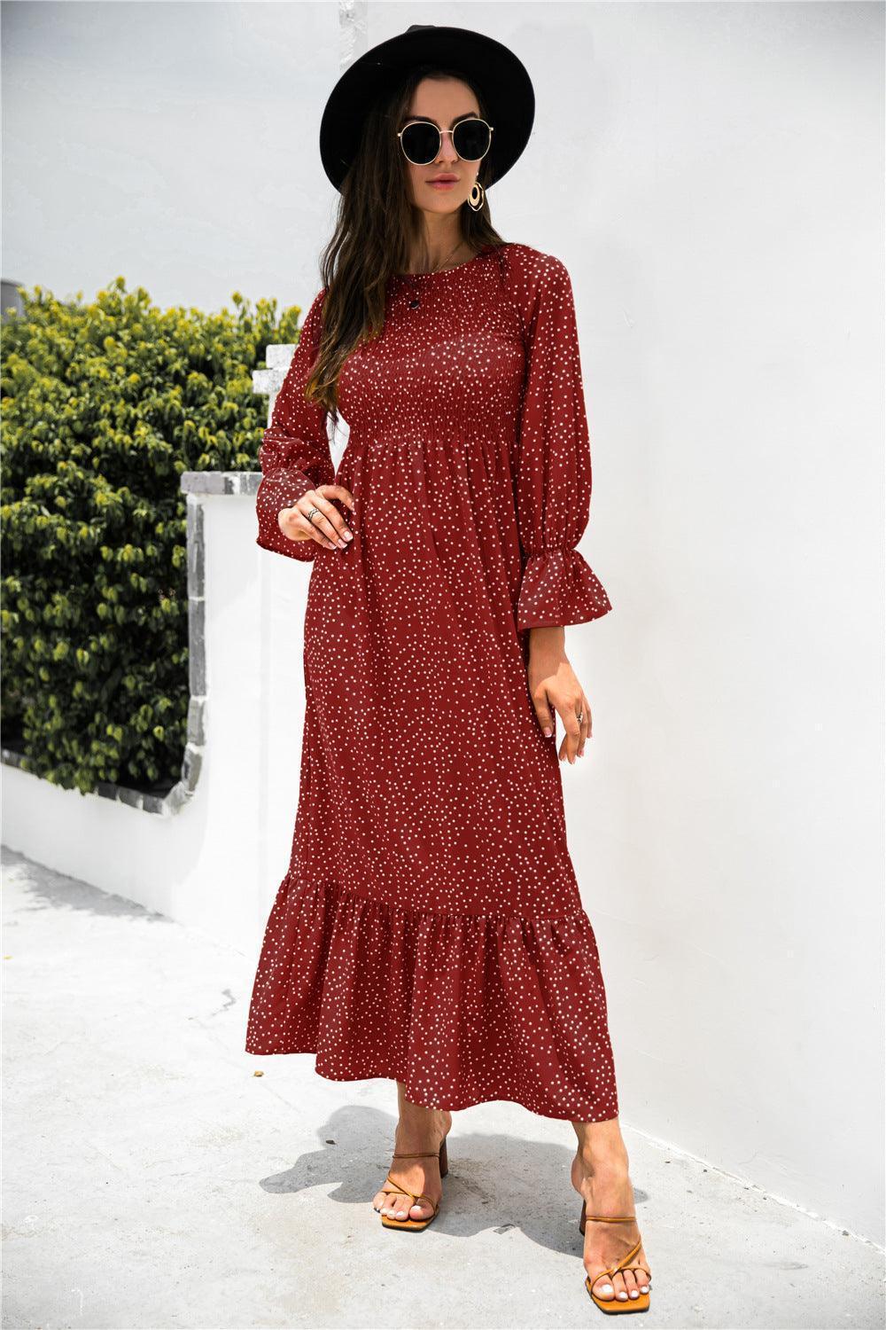 Vacation OOTD Puff Sleeve Maxi Dress - MXSTUDIO.COM