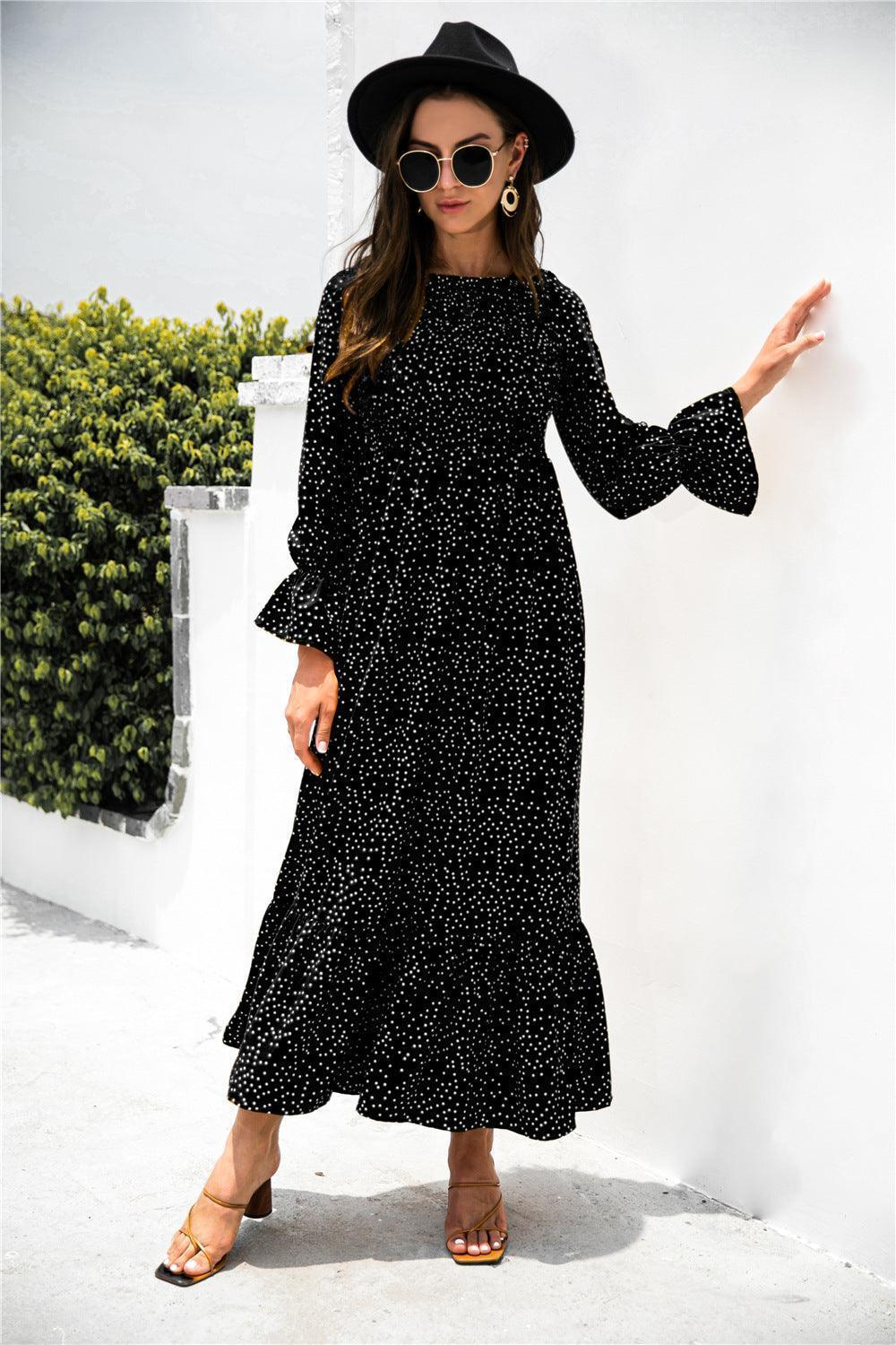 Vacation OOTD Puff Sleeve Maxi Dress - MXSTUDIO.COM