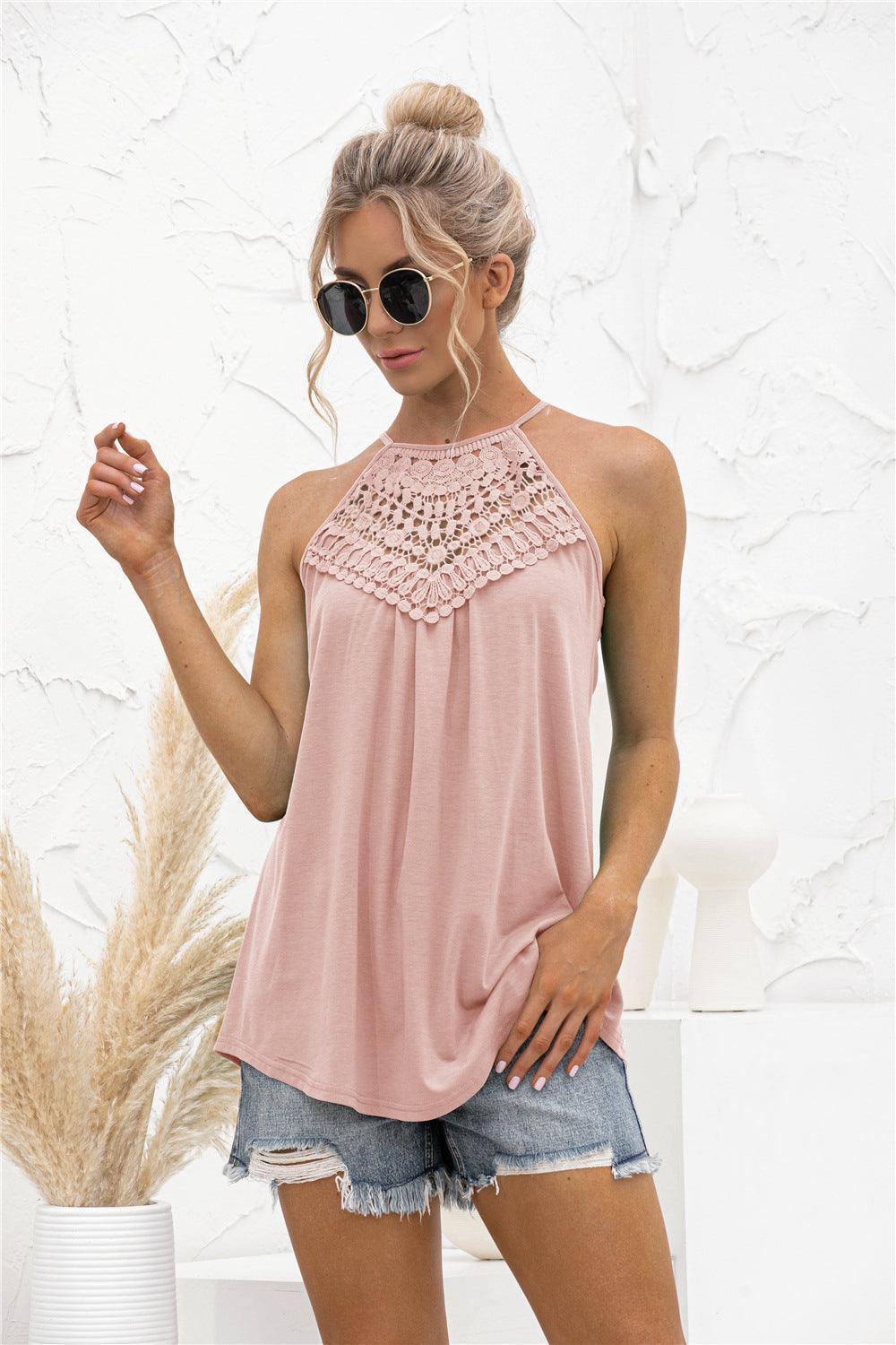 Vacation Ready Halter Neck Tank Top - MXSTUDIO.COM