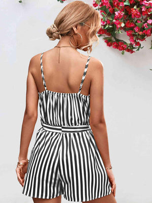 Vacation Staple Sleeveless Striped Romper - MXSTUDIO.COM