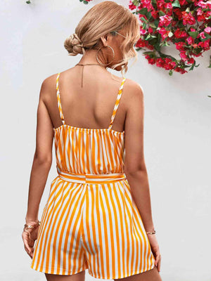 Vacation Staple Sleeveless Striped Romper - MXSTUDIO.COM