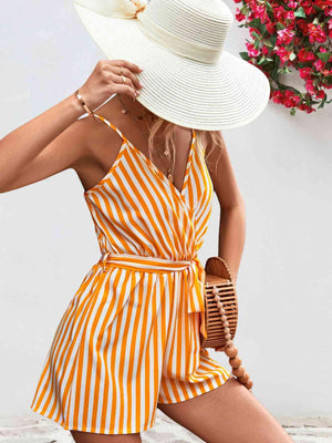 Vacation Staple Sleeveless Striped Romper - MXSTUDIO.COM