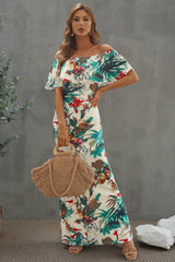 Vacation Trend Floral Off-Shoulder Maxi Dress - MXSTUDIO.COM