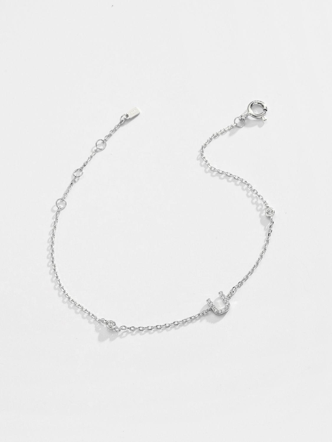 Valuable Q To U Zircon 925 Sterling Silver Bracelet-MXSTUDIO.COM