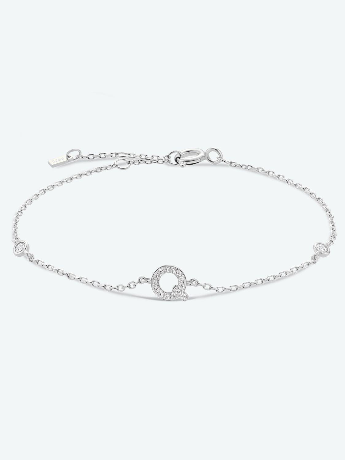 Valuable Q To U Zircon 925 Sterling Silver Bracelet-MXSTUDIO.COM