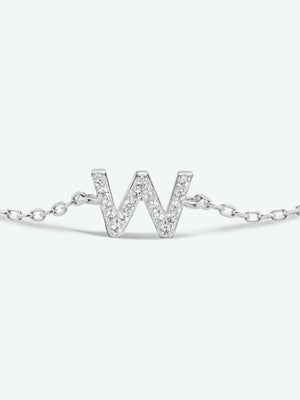 Valuable V To Z Zircon Accent 925 Sterling Silver Bracelet-MXSTUDIO.COM