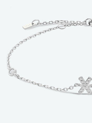 Valuable V To Z Zircon Accent 925 Sterling Silver Bracelet-MXSTUDIO.COM