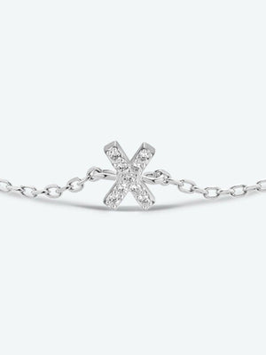 Valuable V To Z Zircon Accent 925 Sterling Silver Bracelet-MXSTUDIO.COM