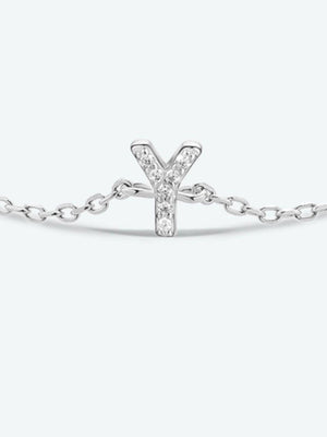 Valuable V To Z Zircon Accent 925 Sterling Silver Bracelet-MXSTUDIO.COM