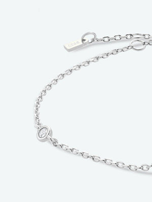 Valuable V To Z Zircon Accent 925 Sterling Silver Bracelet-MXSTUDIO.COM