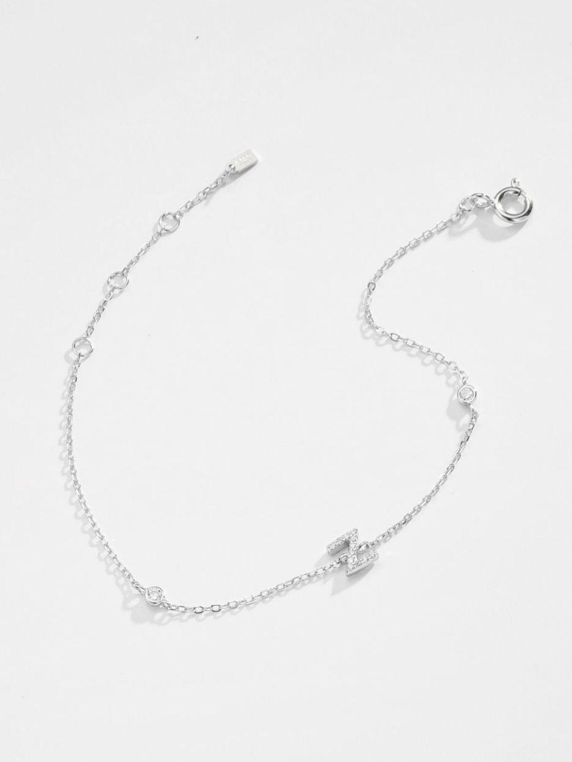 Valuable V To Z Zircon Accent 925 Sterling Silver Bracelet-MXSTUDIO.COM