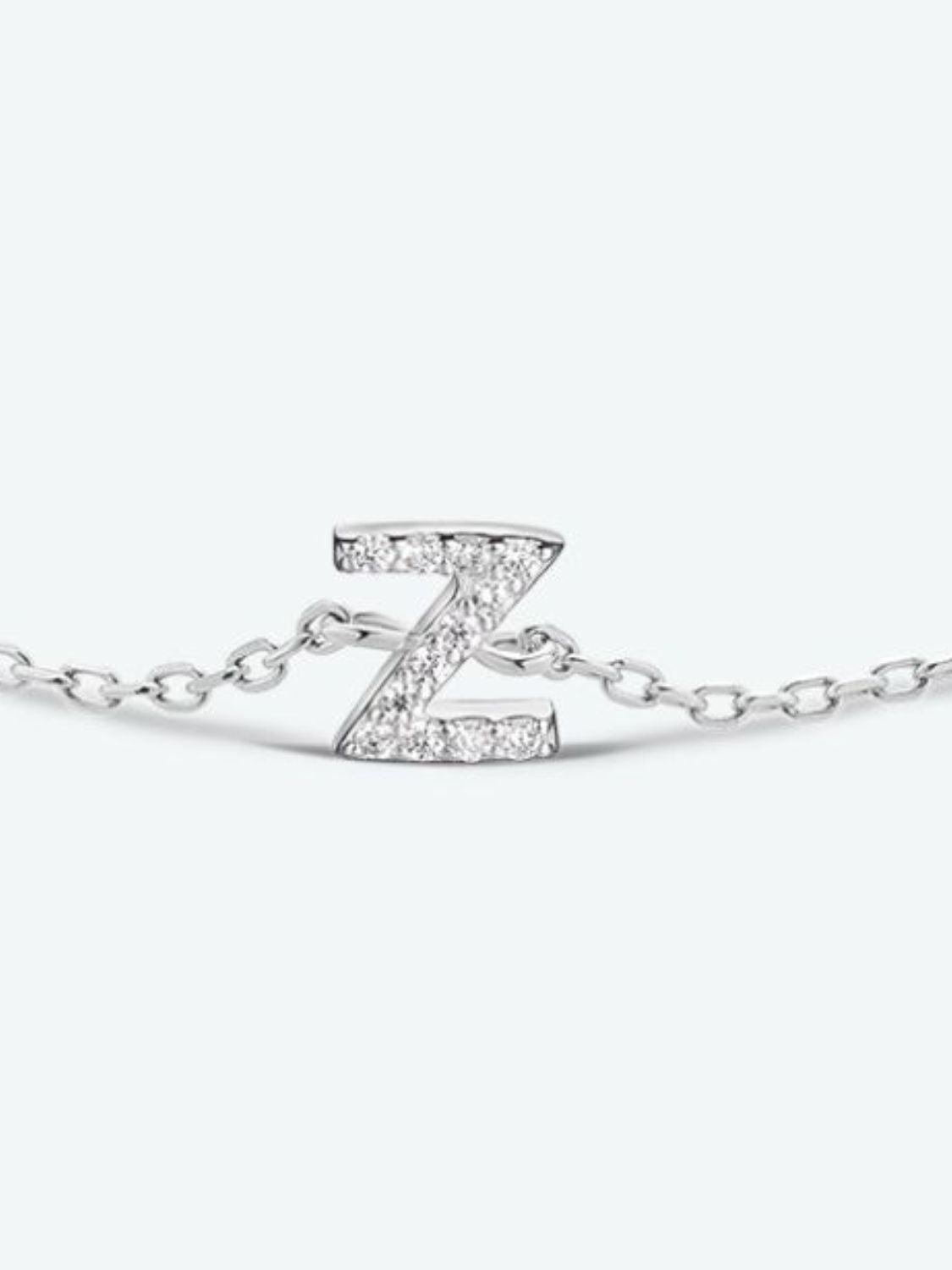 Valuable V To Z Zircon Accent 925 Sterling Silver Bracelet-MXSTUDIO.COM