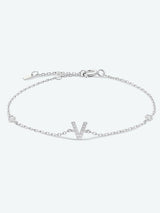 Valuable V To Z Zircon Accent 925 Sterling Silver Bracelet-MXSTUDIO.COM