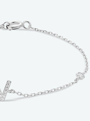 Valuable V To Z Zircon Accent 925 Sterling Silver Bracelet-MXSTUDIO.COM