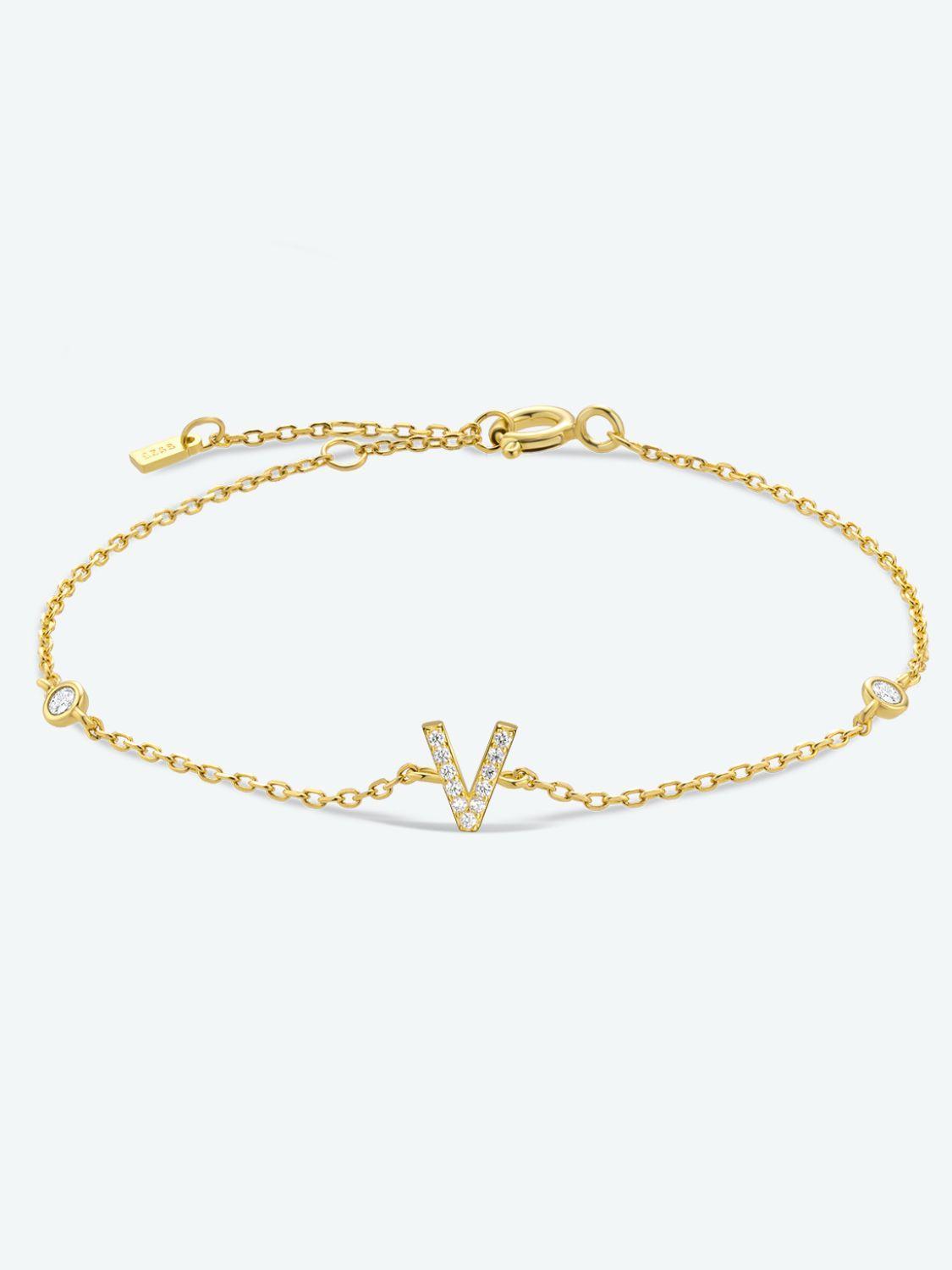 Valuable V To Z Zircon Accent 925 Sterling Silver Bracelet-MXSTUDIO.COM