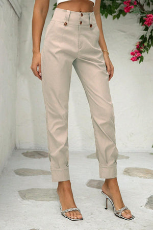 Versatile Chic High Waisted Straight Leg Pants - MXSTUDIO.COM