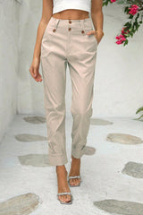 Versatile Chic High Waisted Straight Leg Pants - MXSTUDIO.COM