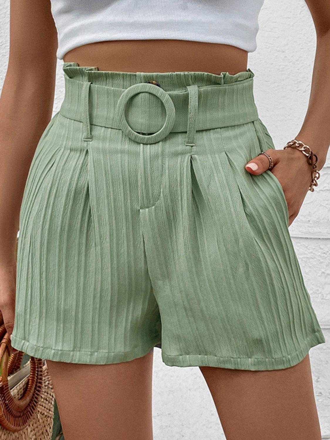 Versatile Choice High Waisted Shorts With Belt - MXSTUDIO.COM