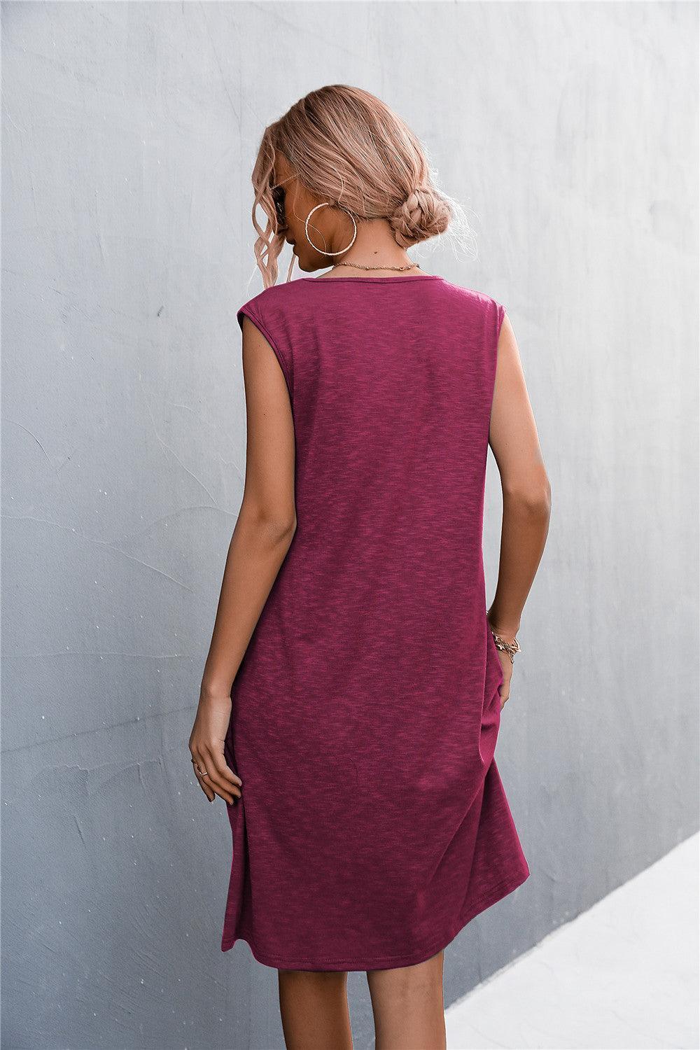 Versatile V-Neck Sleeveless Dress - MXSTUDIO.COM