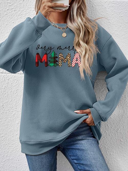 Very Merry Mama Long Sleeve Christmas Sweatshirt-MXSTUDIO.COM