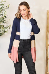 Vibrant And Stylish Color Block Cardigan-MXSTUDIO.COM