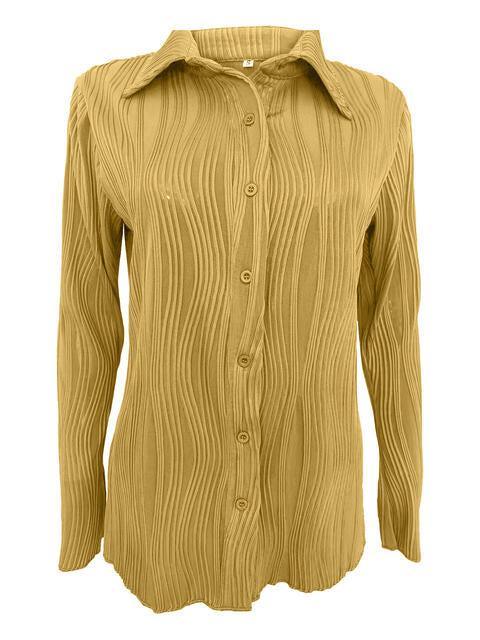 a women's shirt with a pleated collar