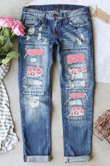 Vibrant Distressed Straight Leg Jeans - MXSTUDIO.COM