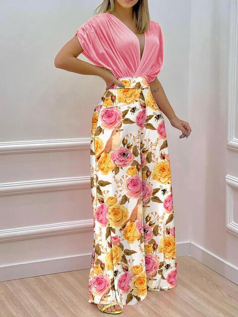 Vibrant High Waist Wide Leg Pants and Top Set - MXSTUDIO.COM