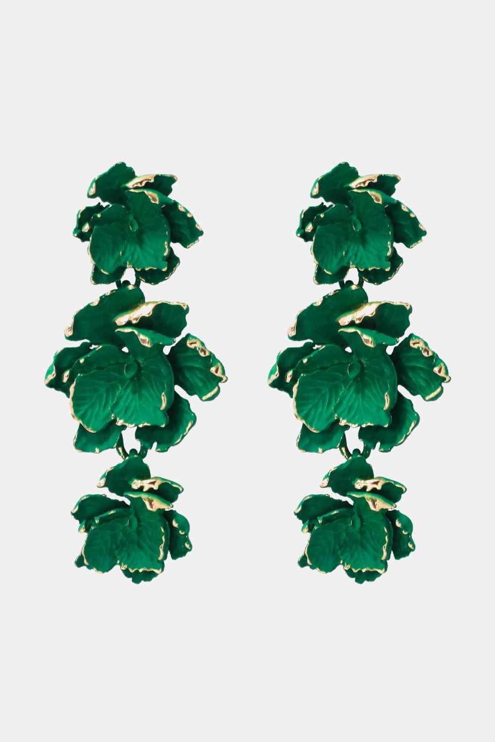 Vibrant Zinc Alloy Flower Dangle Earrings-MXSTUDIO.COM