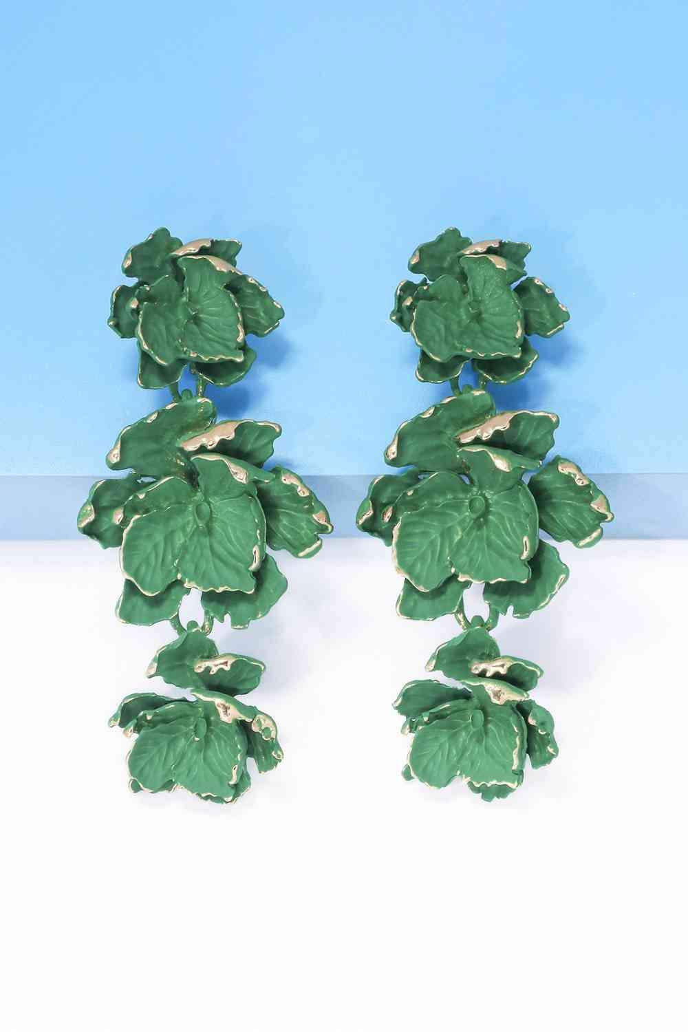 Vibrant Zinc Alloy Flower Dangle Earrings-MXSTUDIO.COM