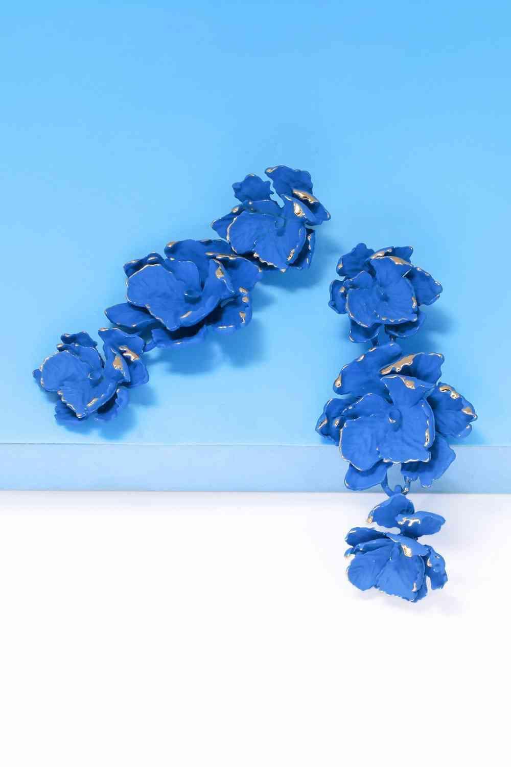 Vibrant Zinc Alloy Flower Dangle Earrings-MXSTUDIO.COM