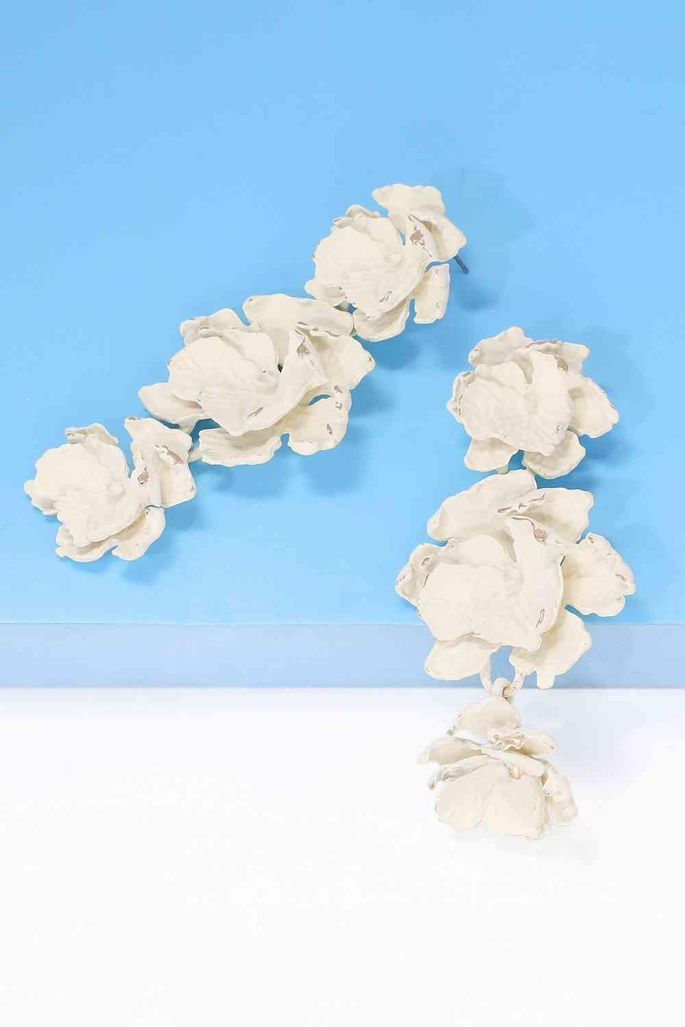 Vibrant Zinc Alloy Flower Dangle Earrings-MXSTUDIO.COM