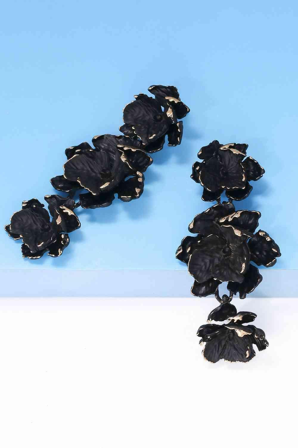 Vibrant Zinc Alloy Flower Dangle Earrings-MXSTUDIO.COM