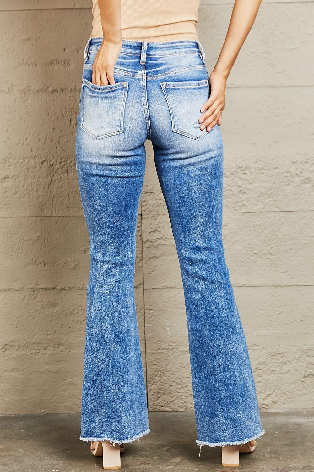 Vintage Flare Mid Rise Distressed Bootcut Jeans - MXSTUDIO.COM