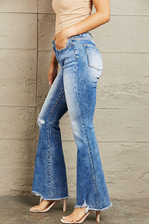 Vintage Flare Mid Rise Distressed Bootcut Jeans - MXSTUDIO.COM