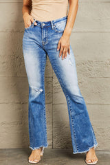 Vintage Flare Mid Rise Distressed Bootcut Jeans - MXSTUDIO.COM