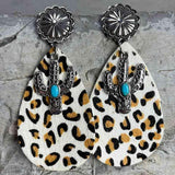 Vintage Turquoise Cactus Dangle Fashion Earrings-MXSTUDIO.COM