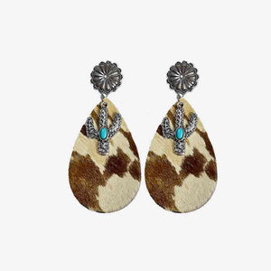 Vintage Turquoise Cactus Dangle Fashion Earrings-MXSTUDIO.COM