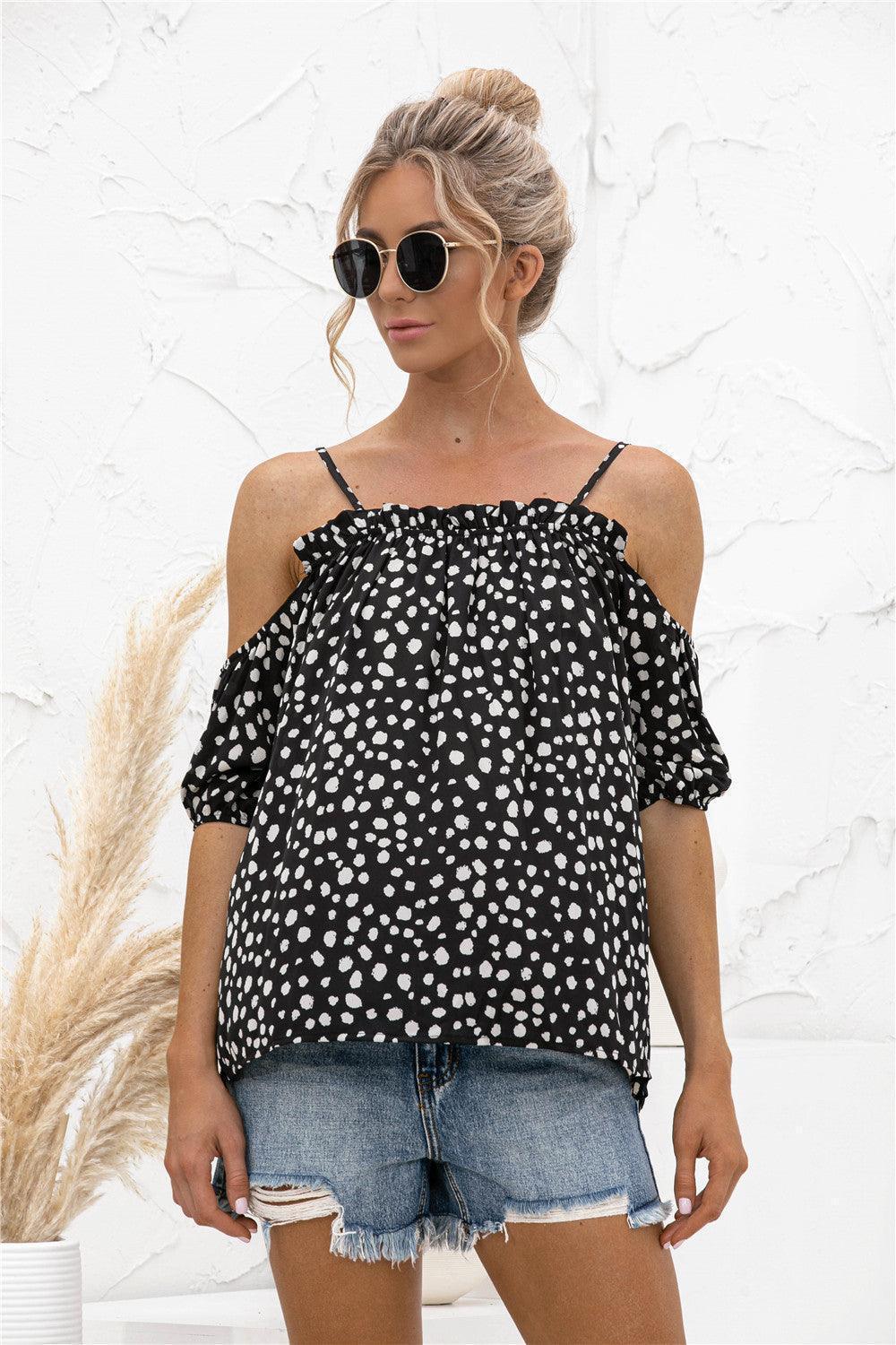 Vision Of Loveliness Cold-Shoulder Blouse - MXSTUDIO.COM