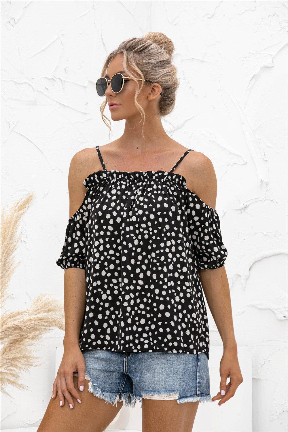 Vision Of Loveliness Cold-Shoulder Blouse - MXSTUDIO.COM