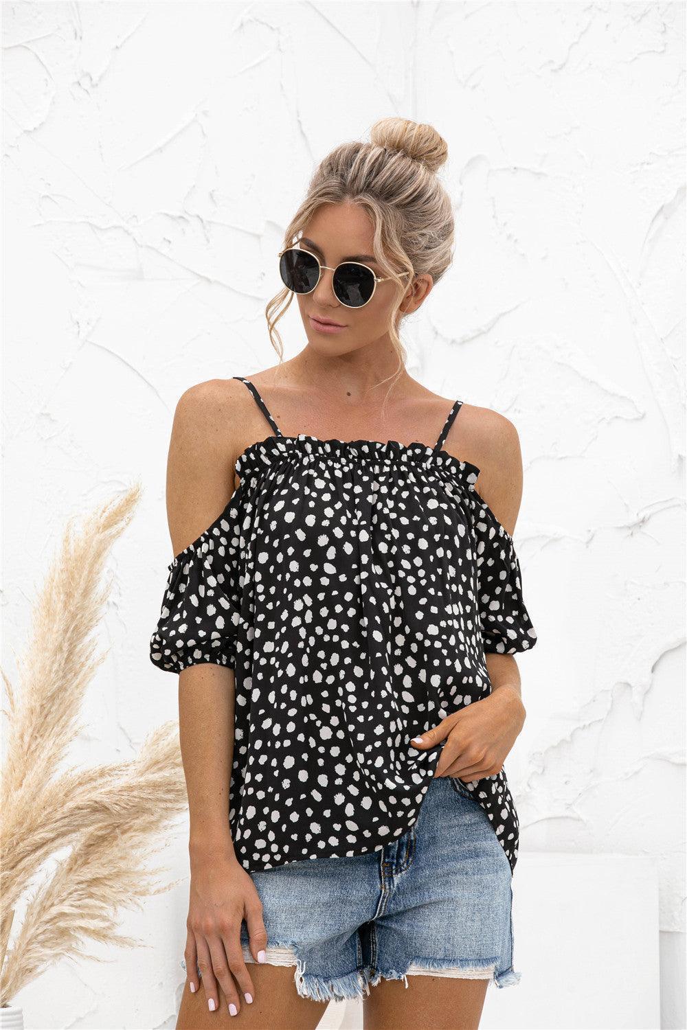 Vision Of Loveliness Cold-Shoulder Blouse - MXSTUDIO.COM