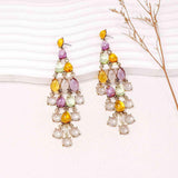 Visually Appealing Alloy & Rhinestone Teardrop Earrings-MXSTUDIO.COM