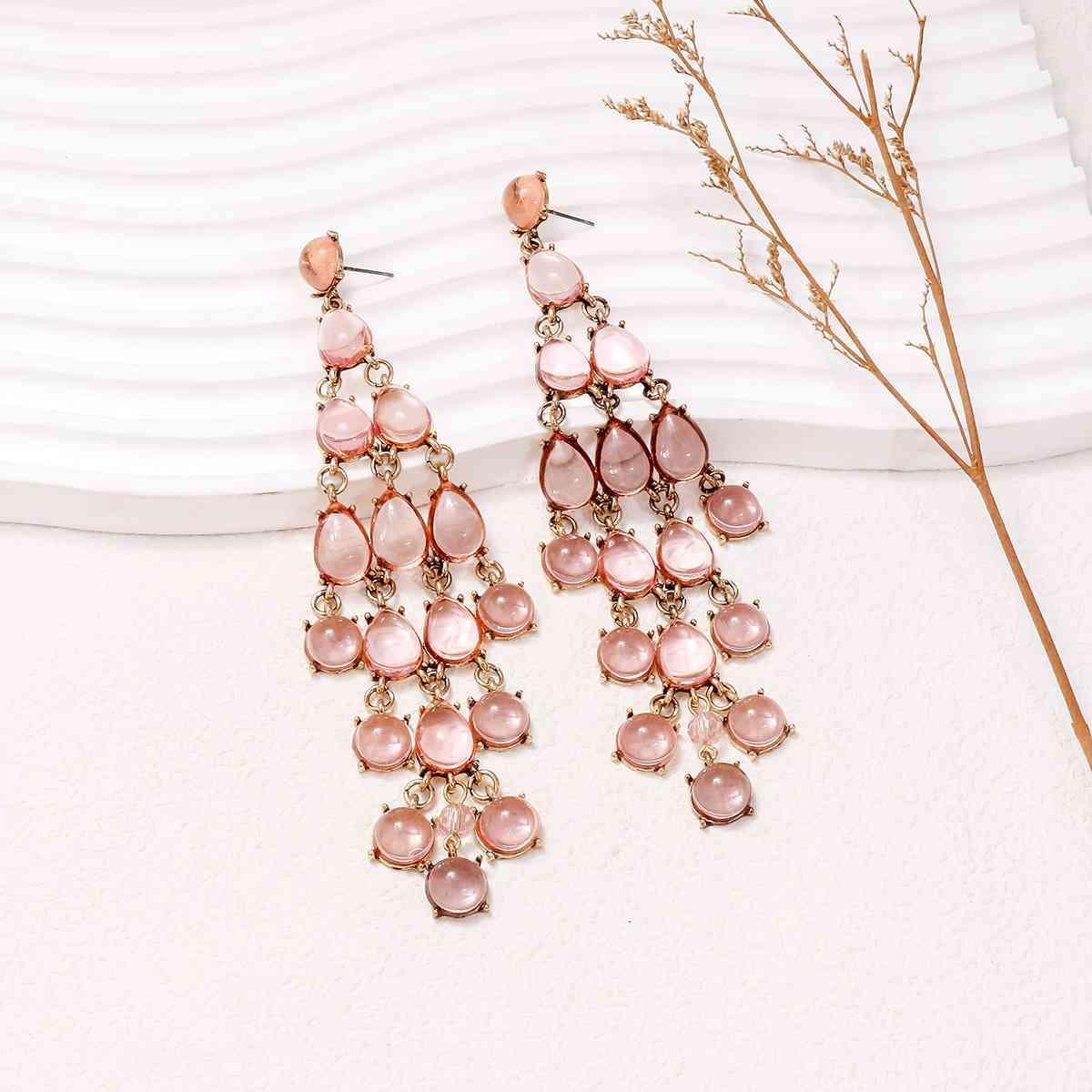 Visually Appealing Alloy & Rhinestone Teardrop Earrings-MXSTUDIO.COM