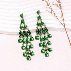 Visually Appealing Alloy & Rhinestone Teardrop Earrings-MXSTUDIO.COM