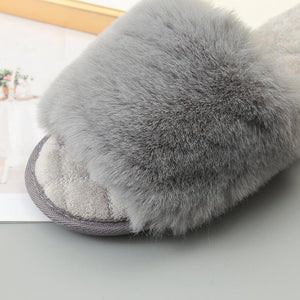 Walk On Clouds Open Toe Faux Fur Slippers - MXSTUDIO.COM