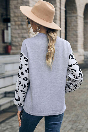 Wander In Style Gray Cutout Long Sleeve Top - MXSTUDIO.COM