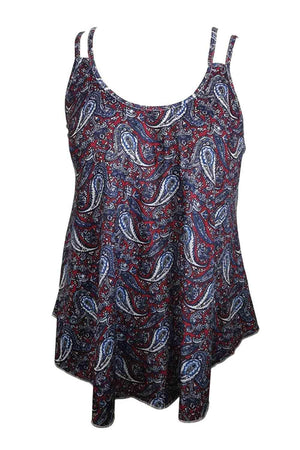 a women's tank top with a paisley print