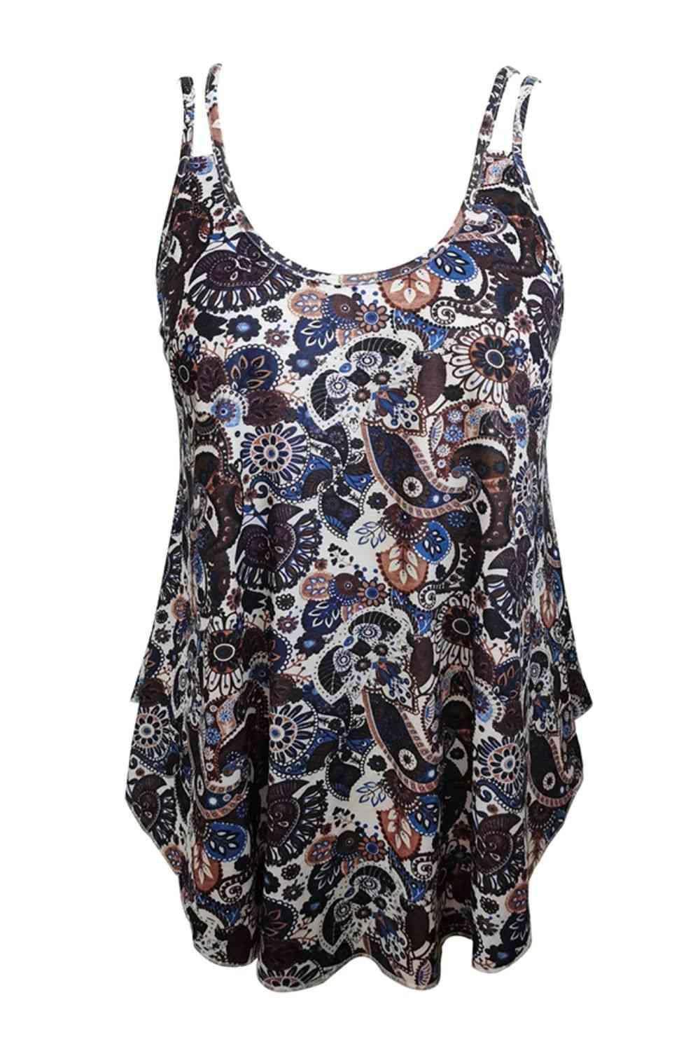 a women's tank top with a floral pattern